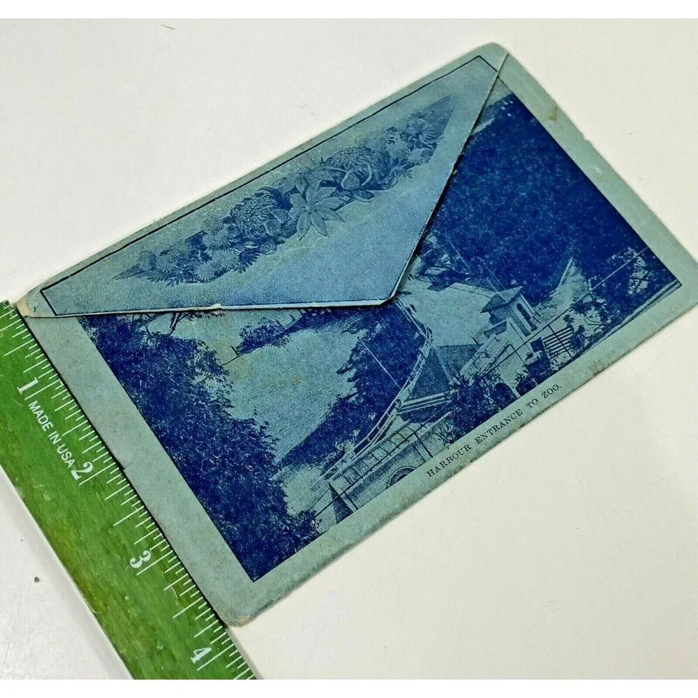 Sydney Australia Postcards 22 Picture Print Fold Out Unposted Blue Gold 1900s